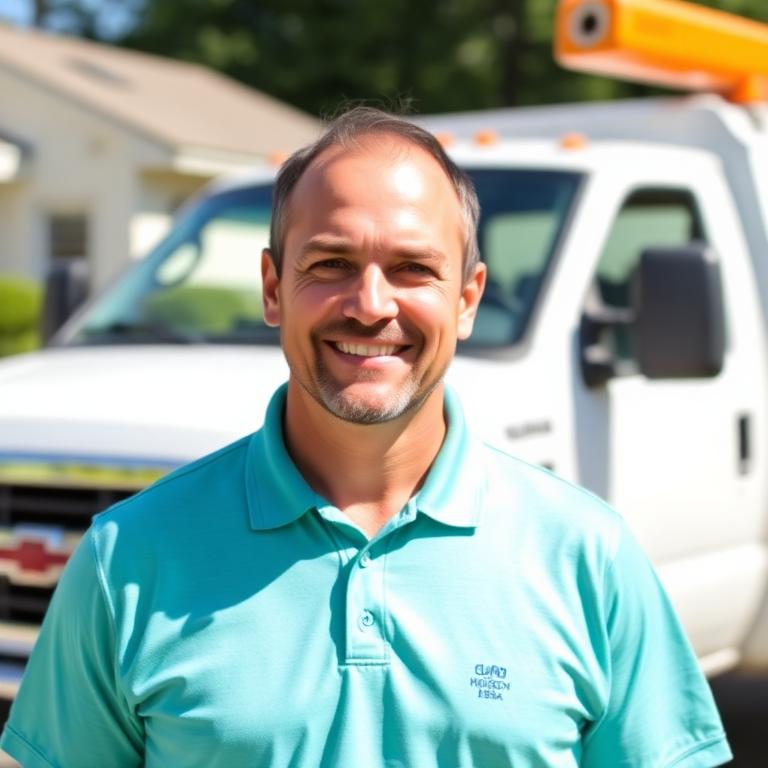 BinBetter owner standing in front of the company truck in North Georgia